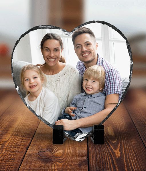 Heart-Shaped Slate Picture Frame