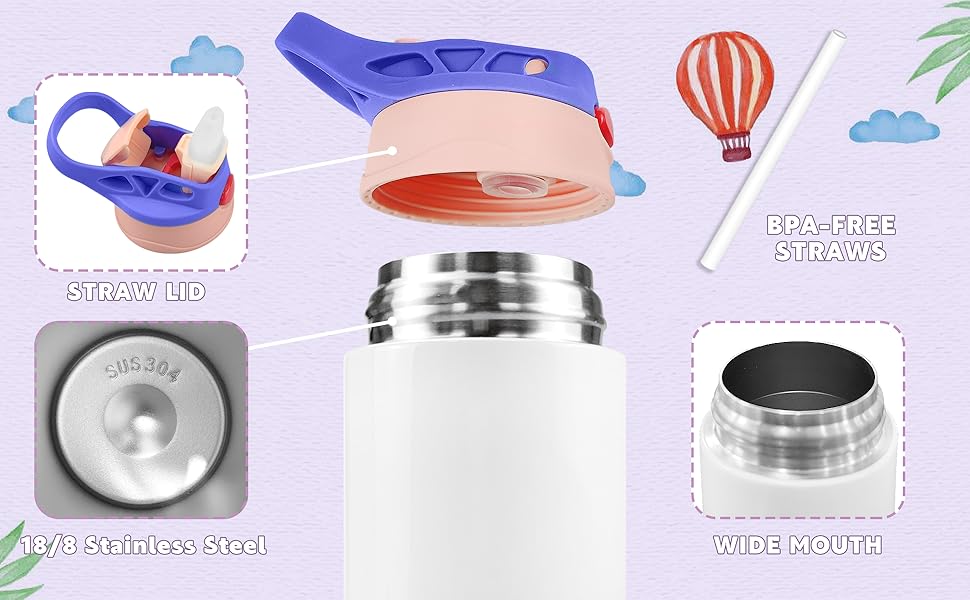 Customizable Kids Tumbler 12oz Sippy Cup with Handle and Spill Proof Lid