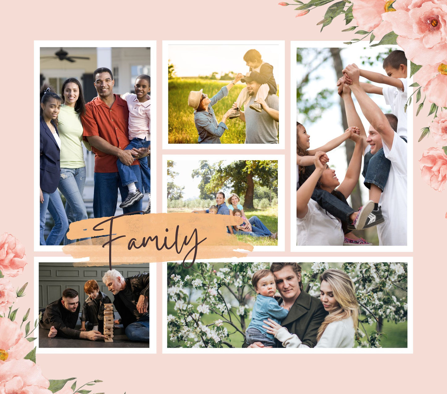 Add Your Own Photos - Family Tumbler With Roses