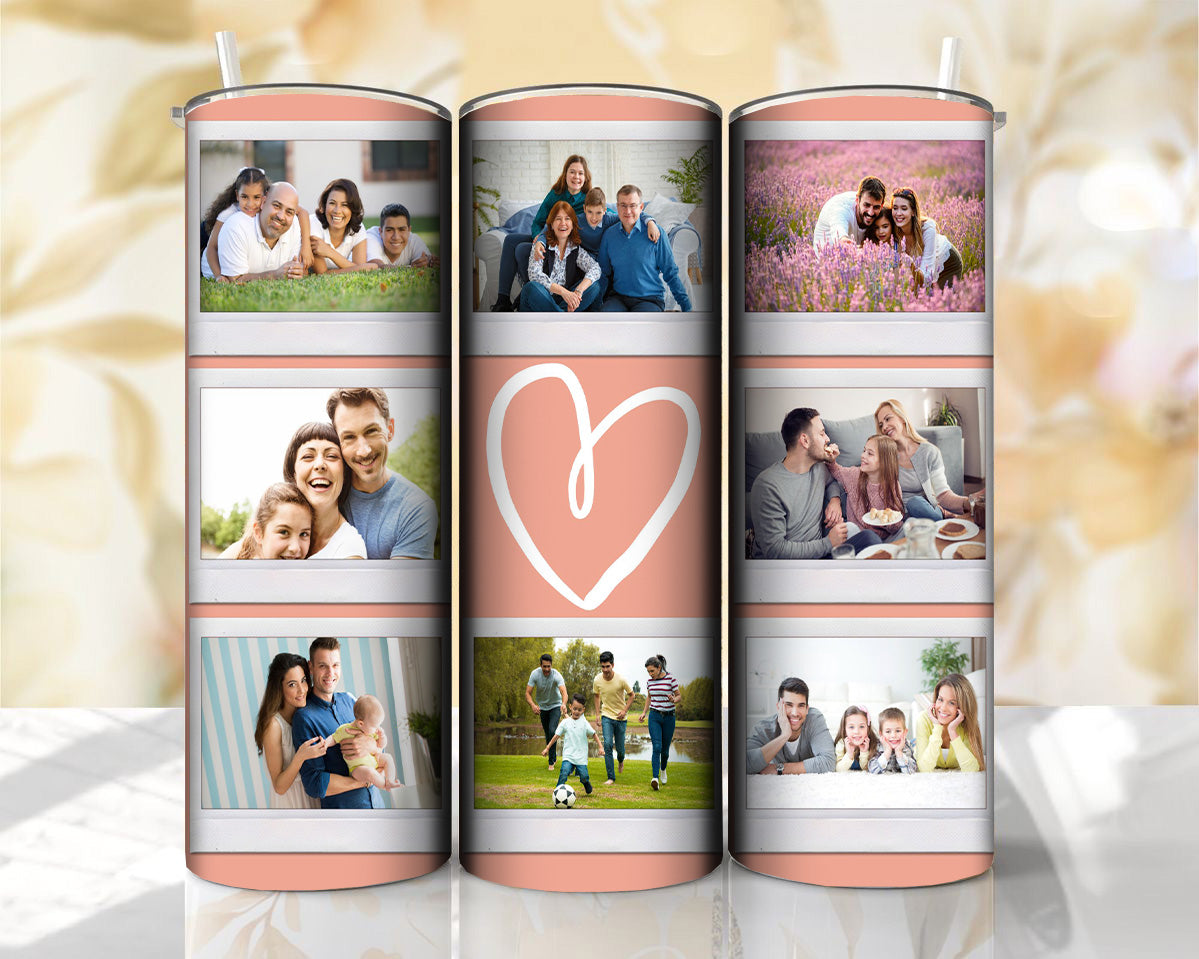 Add Your Own Photos - Heart of Family Tumbler