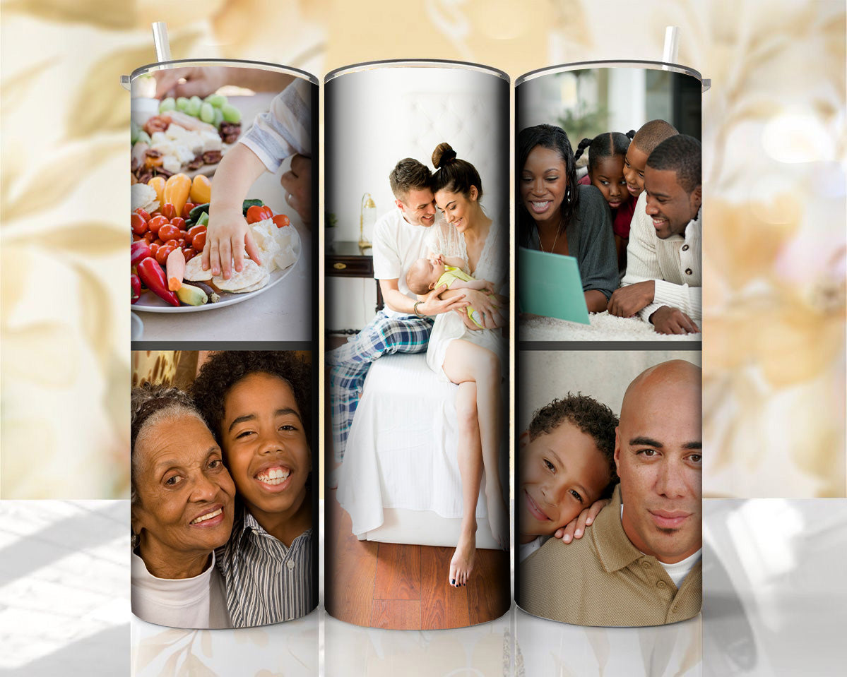 Add Your Own Photos - Family Tumbler With 5 Photos