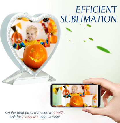 Heart-Shaped Crystal Sublimation Picture Frame