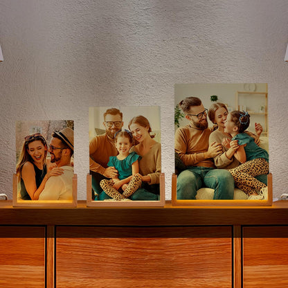 Personalized Night Light 6"x8" LED Glass Photo Frame