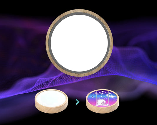 Round Sublimation Night Light - LED Glass Photo Frame