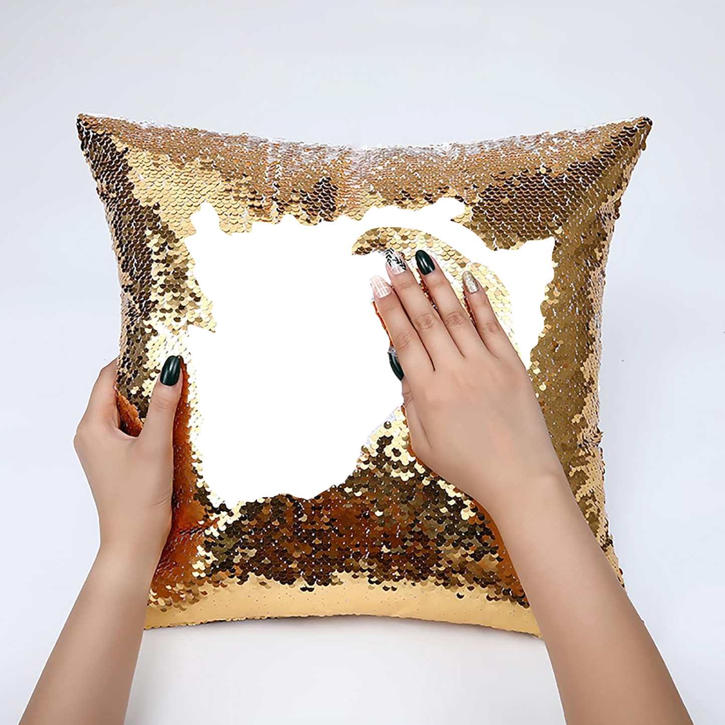 Customizable Sequin Pillow Case Blank - 16''x16''