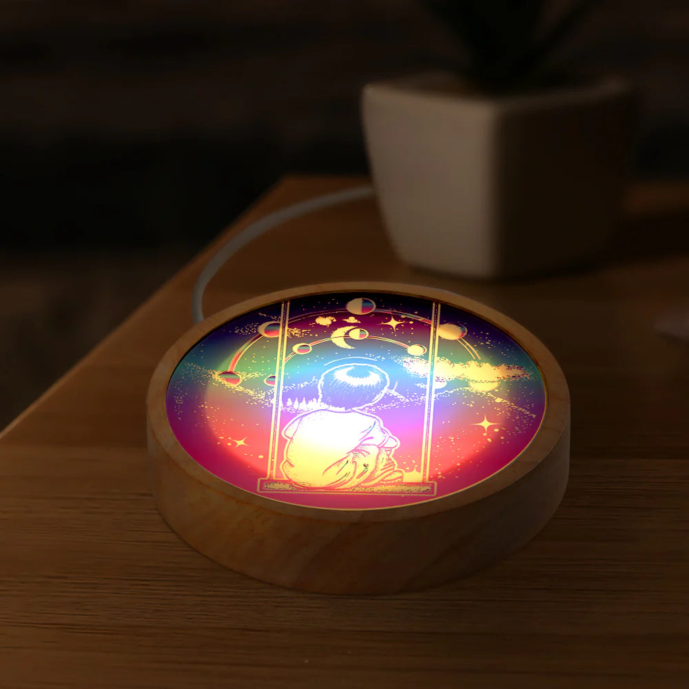 Round Sublimation Night Light - LED Glass Photo Frame