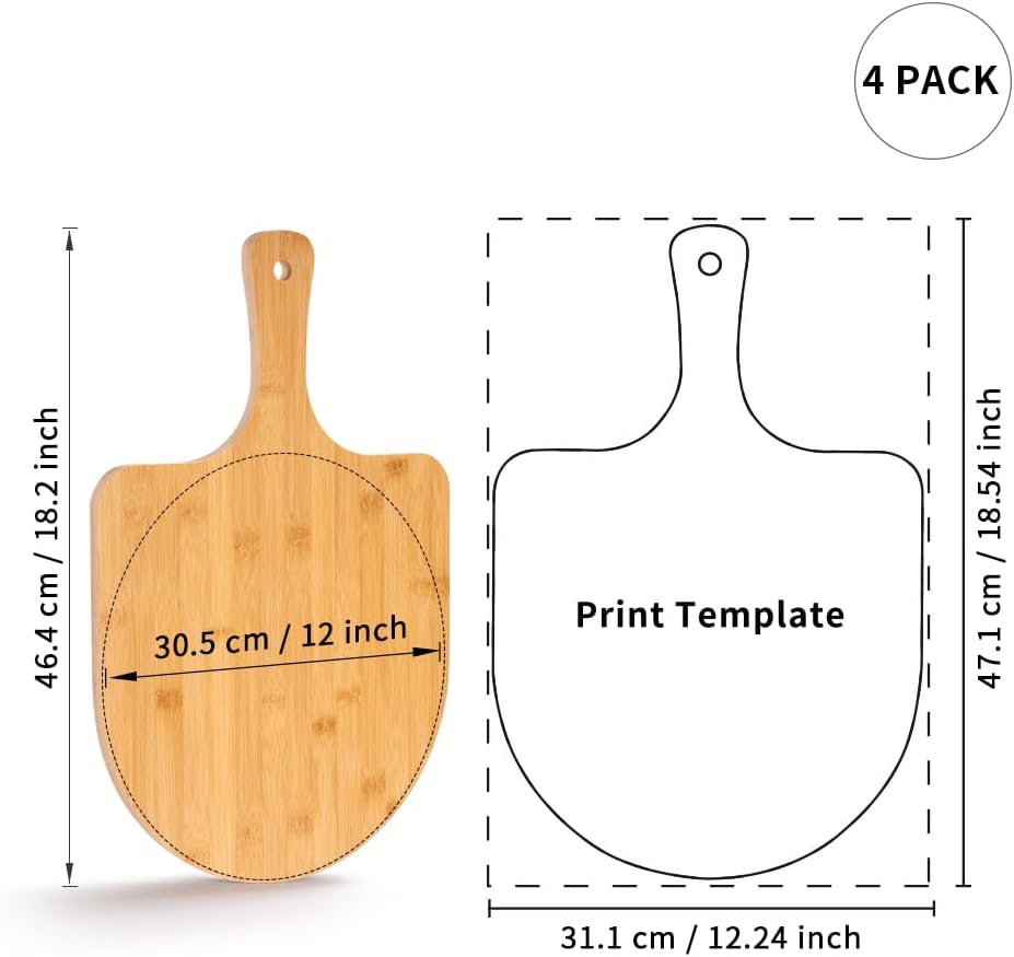 Sublimation Bamboo Cutting Board - 18" x 12" x 0.47", Paddle Style with Handle, Perfect for Customized Kitchen Accessories and Gifts