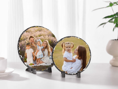 Rounded Sublimation Slate Ornament - 5.9" Diameter