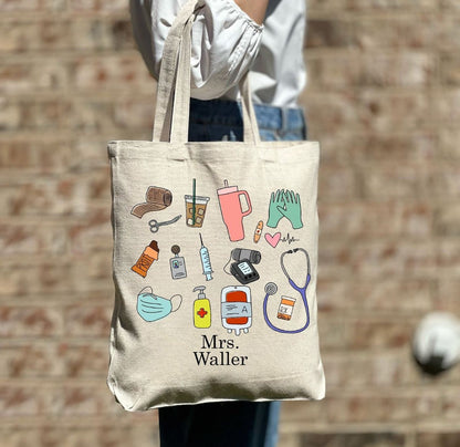 Customizable 8x10 Inch Canvas Tote for Grocery, Party, or Event