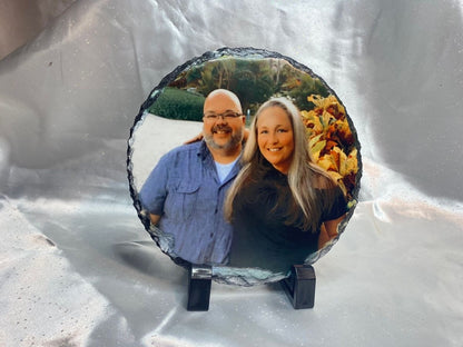 Rounded Sublimation Slate Ornament - 5.9" Diameter