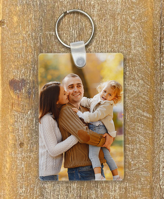 Personalized Rectangular Double-Sided Keychain